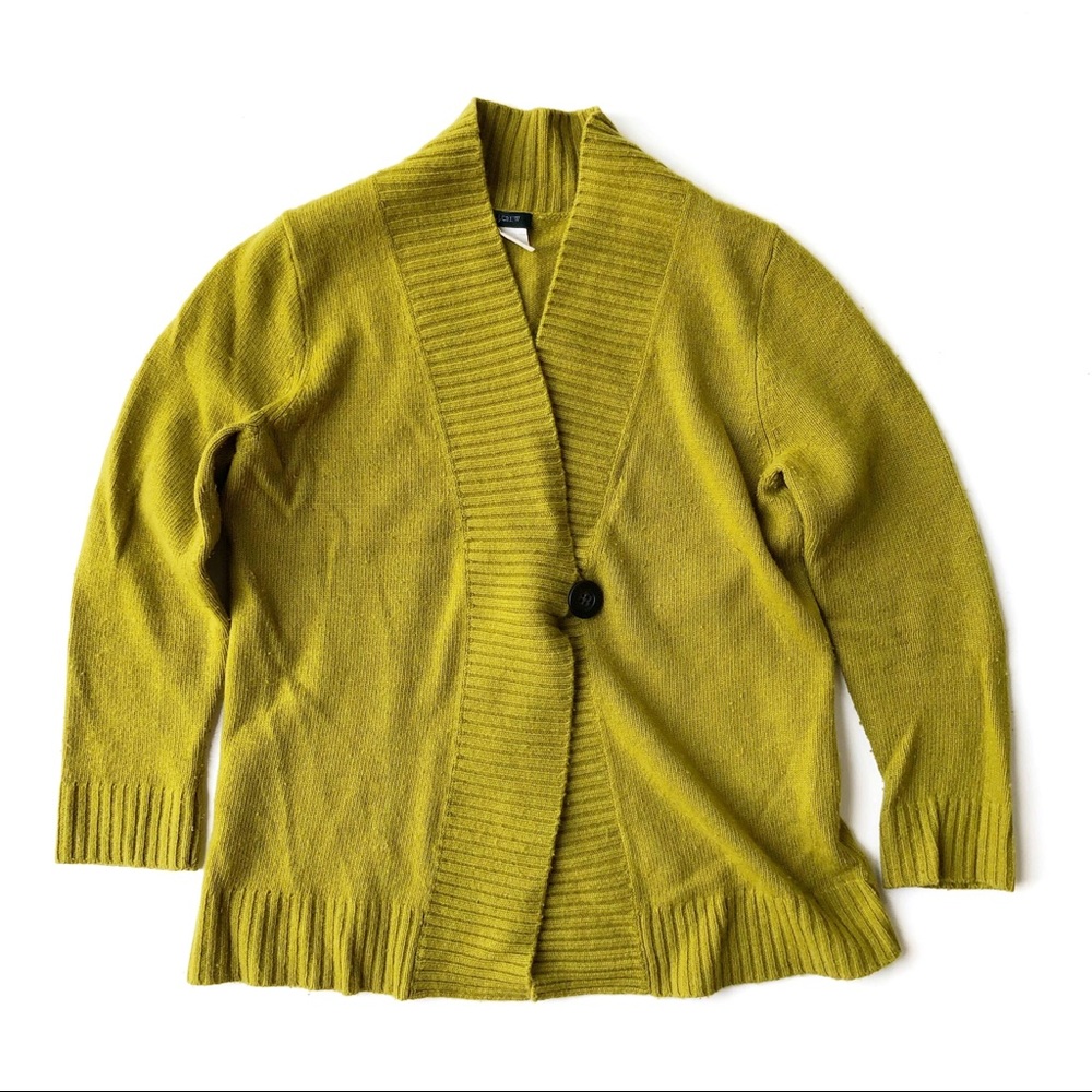 J. Crew Olive Green One Button Cardigan S